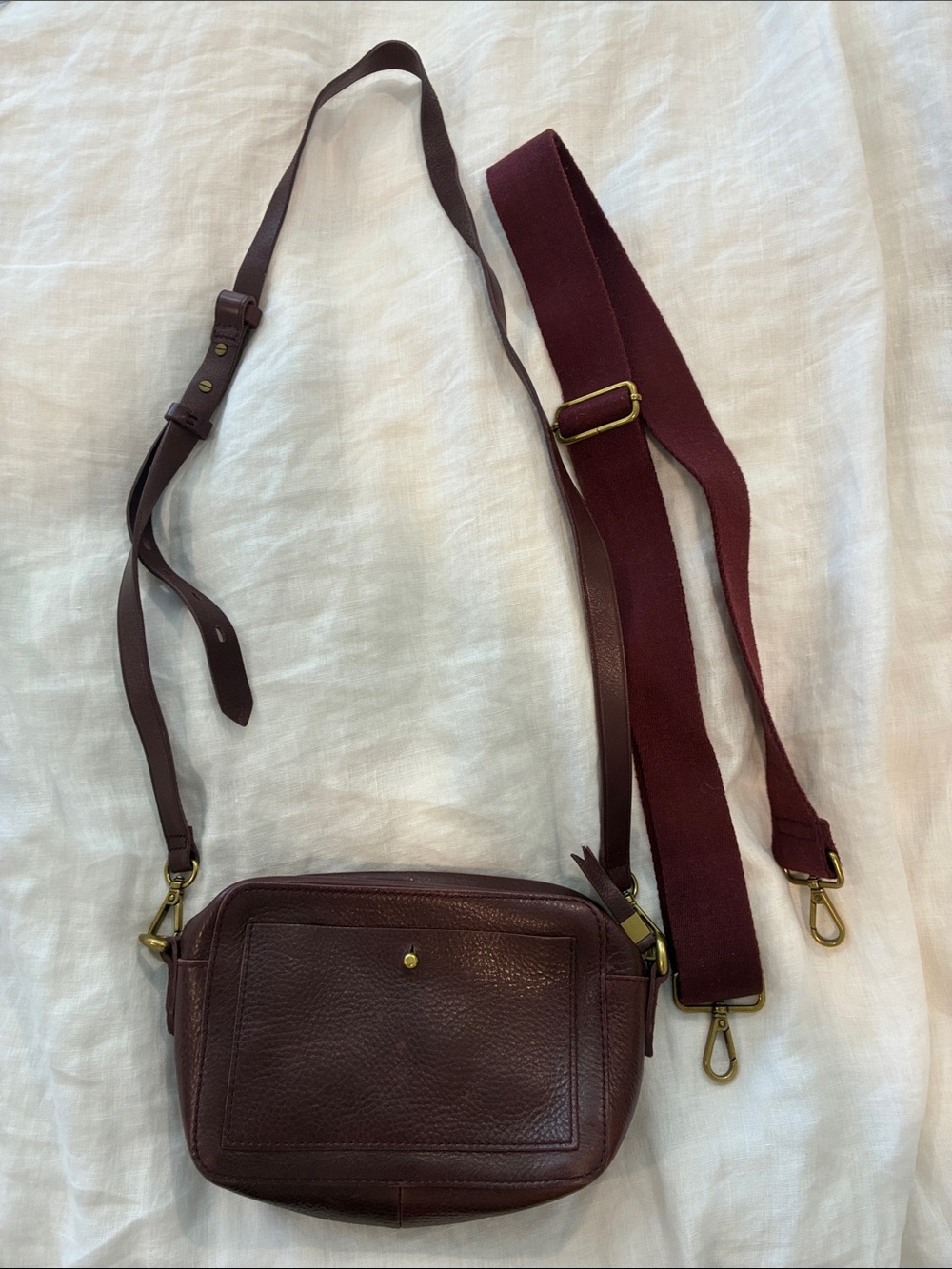 MADEWELL Leather Crossbody Bag in Burgundy